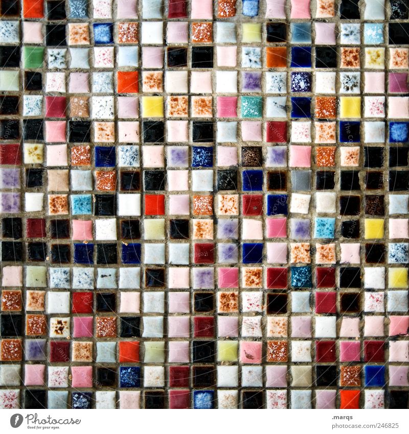 289 Design Mauer Wand Mosaik Fliesen u. Kacheln einzigartig viele mehrfarbig chaotisch Farbe Vielfältig Farbfoto Detailaufnahme Muster Strukturen & Formen