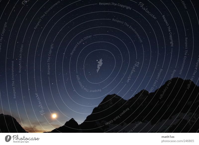 Starshot Dachstein Natur Himmel Stern Mond Berge u. Gebirge Gipfel Gelassenheit geduldig ruhig Wert Dachsteingruppe Ramsau am Dachstein Farbfoto Außenaufnahme