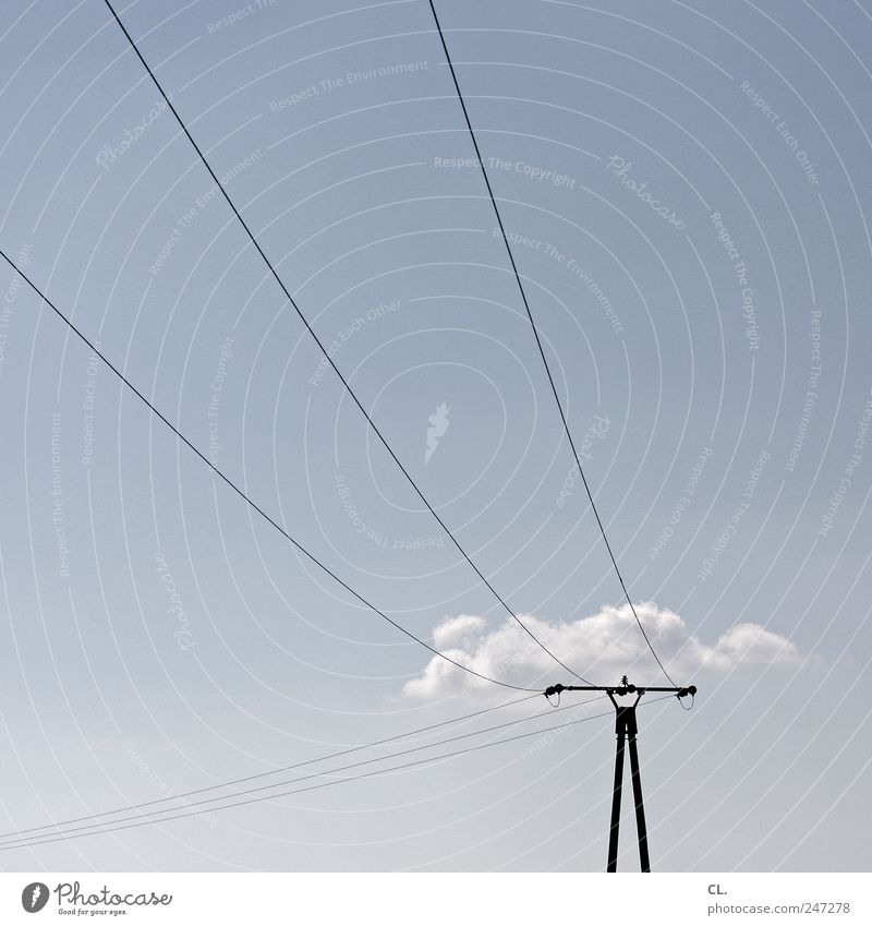 wolkenmast Natur Landschaft Himmel Wolken Sommer Schönes Wetter frei blau ruhig einzigartig Leichtigkeit Elektrizität Strommast Freiheit Telekommunikation