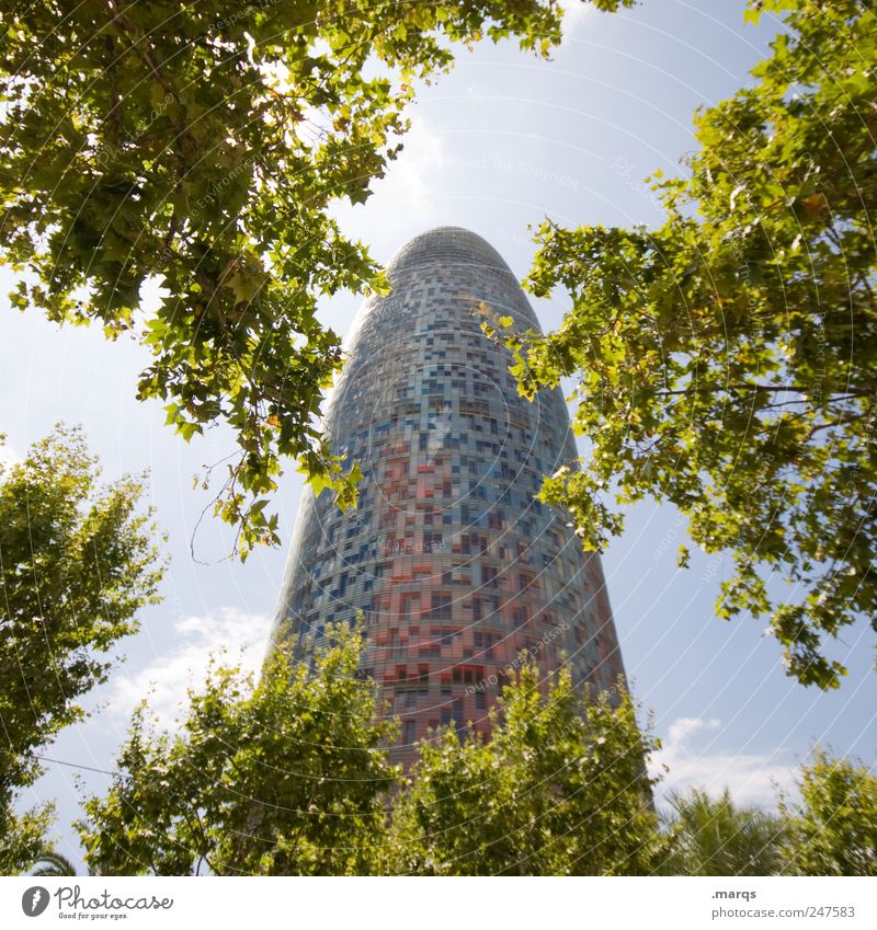 Phallus Ferien & Urlaub & Reisen Tourismus Sightseeing Städtereise Sommerurlaub Baum Sträucher Barcelona Spanien Bauwerk Gebäude Architektur Turm