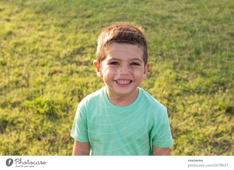 Nahaufnahme Porträt eines bezaubernden, süßen Kindes auf dem Sommerfeld Lifestyle Freude Glück schön Gesicht Sonne Garten Mensch Baby Kleinkind Junge Mann