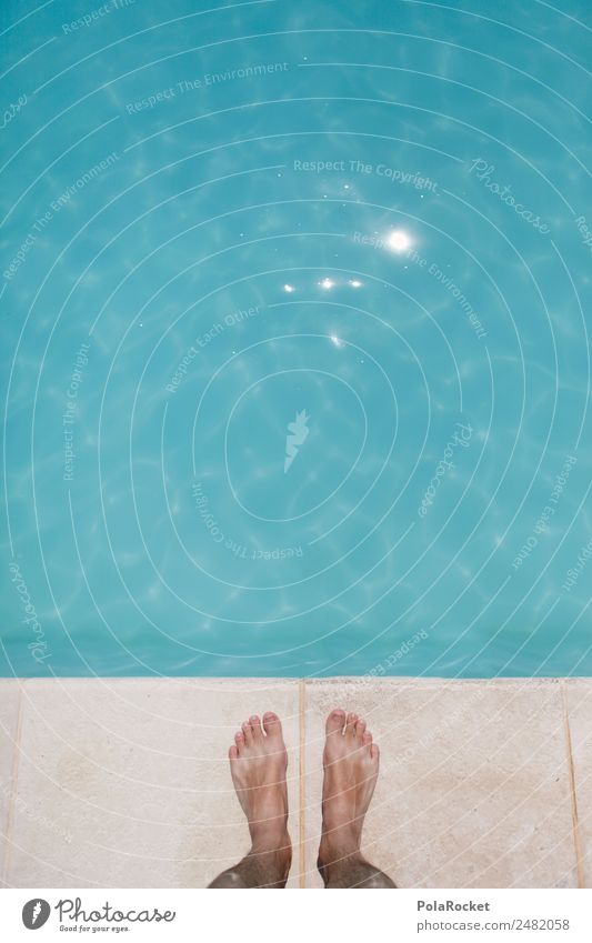 #A# By The Pool Kunst ästhetisch Schwimmbad Wasseroberfläche blau Sommer Sommerurlaub sommerlich Barfuß Fuß Füße hoch Erholung Idylle Ferien & Urlaub & Reisen
