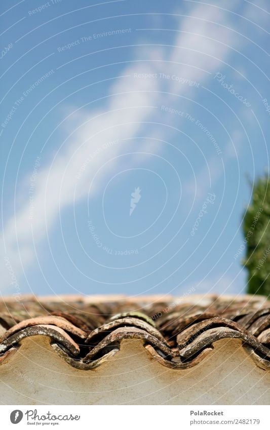 #A# Dachwelle Haus Dachrinne ästhetisch mediterran Dachziegel Frankreich Provence Süden Farbfoto Gedeckte Farben Außenaufnahme Nahaufnahme Detailaufnahme