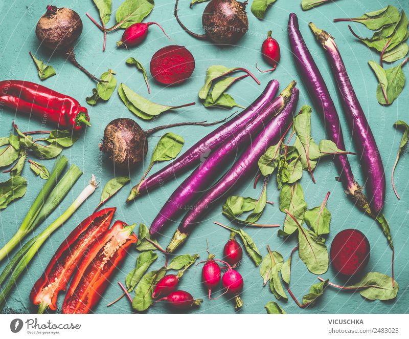 Bio saisonales Gemüse flat lay Lebensmittel Ernährung Stil Design Gesundheit Gesunde Ernährung Garten gelb Vegane Ernährung Vegetarische Ernährung Gartengemüse