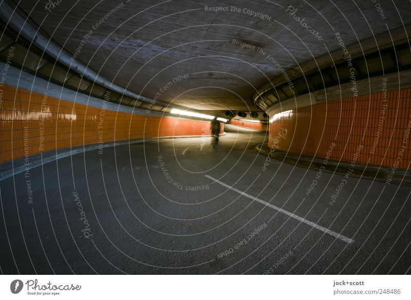 Tunnelblick (darauf fahr ich ab) Fahrradfahren Verkehrswege Straße Beton Linie leuchten dunkel modern Einsamkeit Mittelpunkt Fliesen u. Kacheln