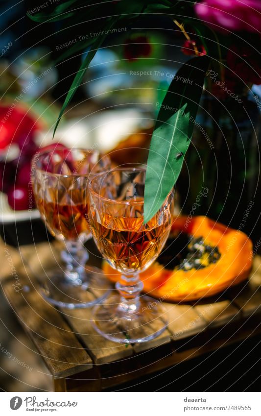 Sommerobst Lebensmittel Frucht Süßwaren Getränk Wein Sekt Prosecco Glas Stil Design Freude harmonisch Freizeit & Hobby Ferien & Urlaub & Reisen Ausflug