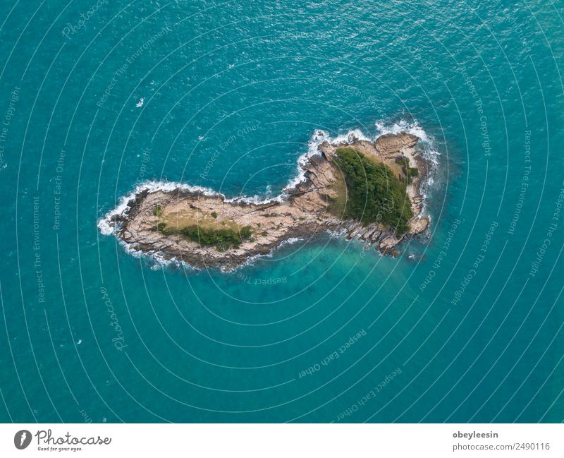 Luftaufnahmen von einer kleinen Insel vor Ko Samet, Thailand schön Ferien & Urlaub & Reisen Tourismus Meer Tapete Landschaft Felsen Küste Fluggerät Stein