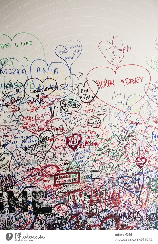 Kritzel. Kunst Kunstwerk ästhetisch Wand Schmiererei Graffiti Herz Liebe Liebeskummer Liebeserklärung Liebesbekundung Liebesgruß Verona Romeo und Julia