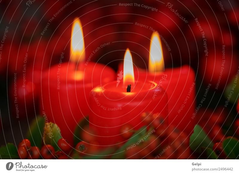 Weihnachtsbeleuchtung Design Glück Winter Dekoration & Verzierung Tisch Feste & Feiern Weihnachten & Advent Wärme Kerze Ornament dunkel rot weiß Farbe Tradition