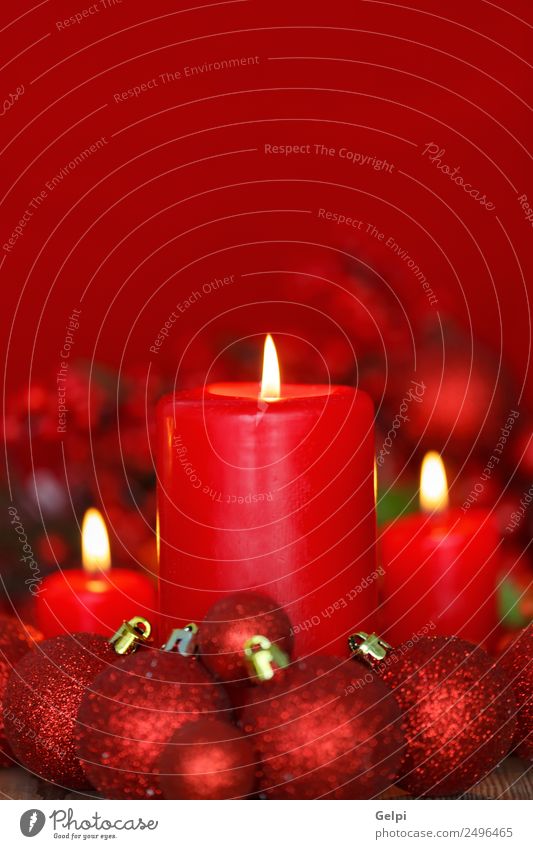 Weihnachtsbeleuchtung Design Glück Winter Dekoration & Verzierung Tisch Feste & Feiern Weihnachten & Advent Kerze Ornament dunkel rot weiß Farbe Tradition