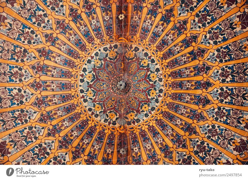 Schon ausgemalt Marokko Kirche Palast Sehenswürdigkeit Denkmal schön Wärme Strukturen & Formen Muster mehrfarbig Decke fleißig Rosette Naher und Mittlerer Osten