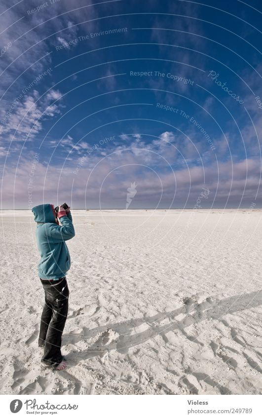 Spiekeroog | ...sky-catcher 1 Mensch Natur Landschaft Sand Himmel Wolken Strand Nordsee Insel entdecken Fotografieren feiner Sand Farbfoto Textfreiraum oben