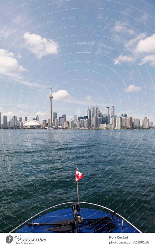 #A# Auf nach Toronto Skyline Abenteuer Toronto Congress Center Kanada Schifffahrt Meer See Tourismus Sightseeing Fernweh Fahne Ferien & Urlaub & Reisen