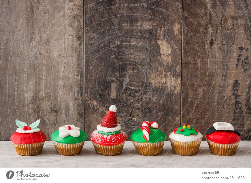 Chirstmas Muffins Kuchen Lebensmittel Speise Foodfotografie Backwaren Dessert Gesunde Ernährung Dekoration & Verzierung Feste & Feiern Weihnachten & Advent Baum