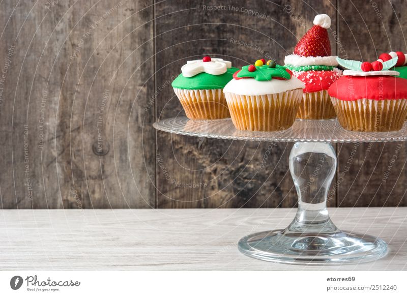 Chirstmas Muffins Kuchen Lebensmittel Speise Foodfotografie Backwaren Dessert Gesunde Ernährung Dekoration & Verzierung Feste & Feiern Weihnachten & Advent Baum