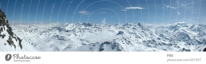 Mont Fort harmonisch Erholung ruhig Ferne Freiheit Expedition Winter Schnee Skipiste Umwelt Natur Landschaft Himmel Wolken Horizont Sonnenlicht Wetter