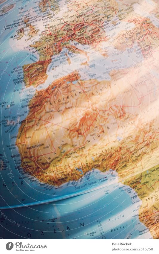 #A# Licht-Planet Kunst Kunstwerk ästhetisch rosa Erde Globus Kontinente Afrika Europa Weltkarte global Globalisierung Globalisierungsgegner Lichtspiel Farbfoto