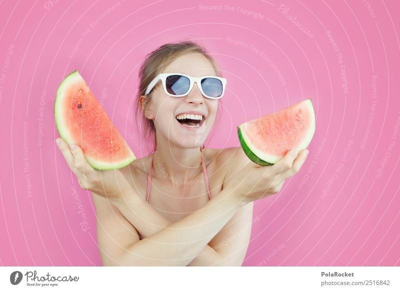 #A# Rosa-Rotes Wasser Kunst ästhetisch Melone Melonen Melonenschiffchen Sommer Sommerurlaub sommerlich Sommerferien Sommertag rosa Frucht Erfrischung Farbfoto
