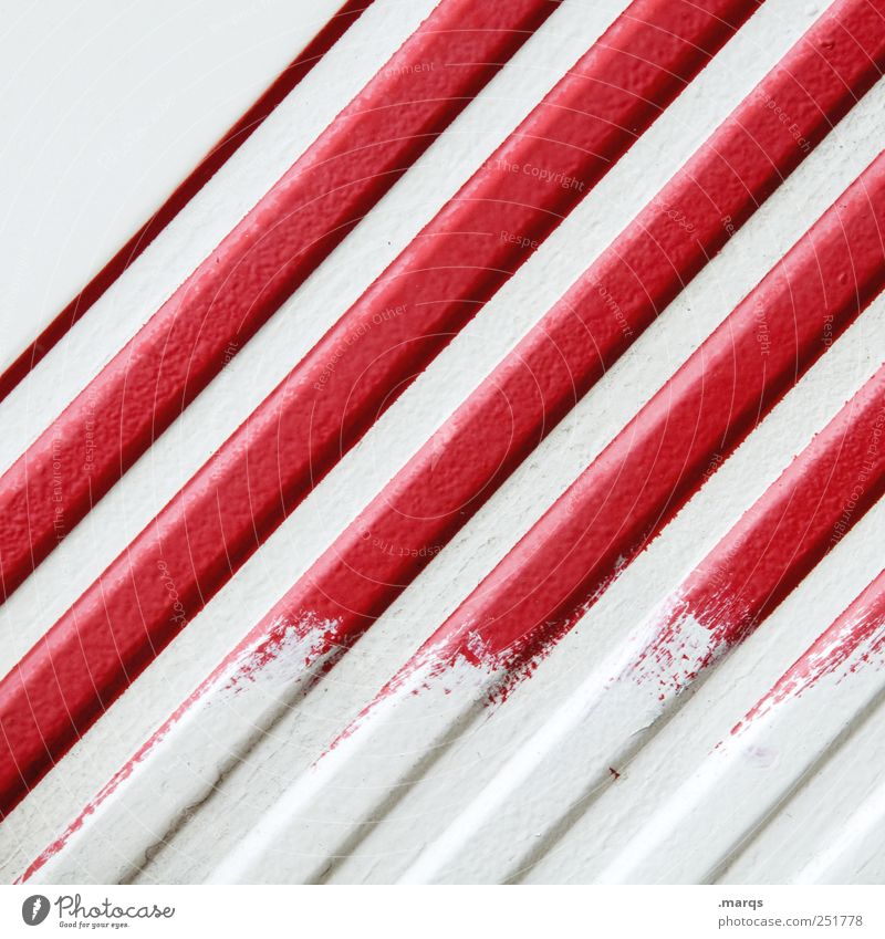 Gestrichen Lifestyle Design Anstreicher Linie Streifen einfach einzigartig rot weiß Farbe Grafik u. Illustration minimalistisch Warnung Signal