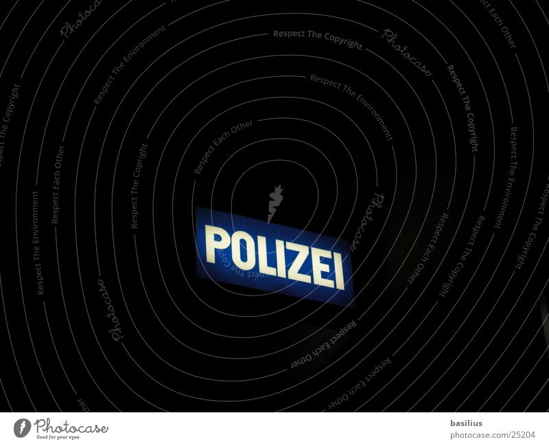 Popolizei Licht dunkel Nacht Lampe Schilder & Markierungen Hinweisschild
