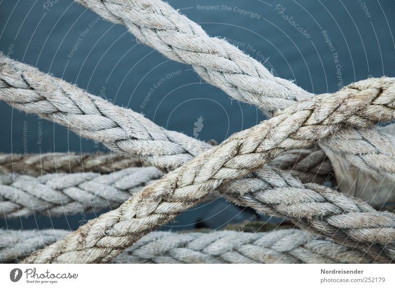 Sicher ist sicher... Seil Wasser Schifffahrt Zeichen blau Stress Partnerschaft komplex Kontrolle Rätsel Sicherheit planen Zusammenhalt maritim haltend