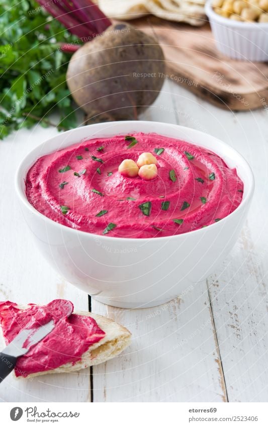 Rübenhummus Hummus Rote Beete Griechen Lebensmittel Gesunde Ernährung Foodfotografie Vegetarische Ernährung Zitrone Koriander Tisch Vegane Ernährung