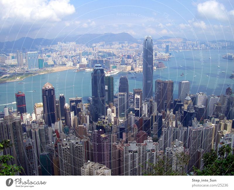 Hongkong from Peakview Hochhaus Kowloon Stadt Wohnung Erfolg harbour hongkong island peakview