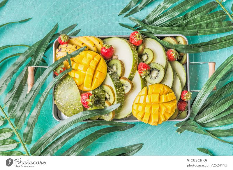Täglicher Obst Portion Lebensmittel Frucht Ernährung Bioprodukte Vegetarische Ernährung Diät Stil Design Gesundheit Gesunde Ernährung Sommer gelb Vitamin