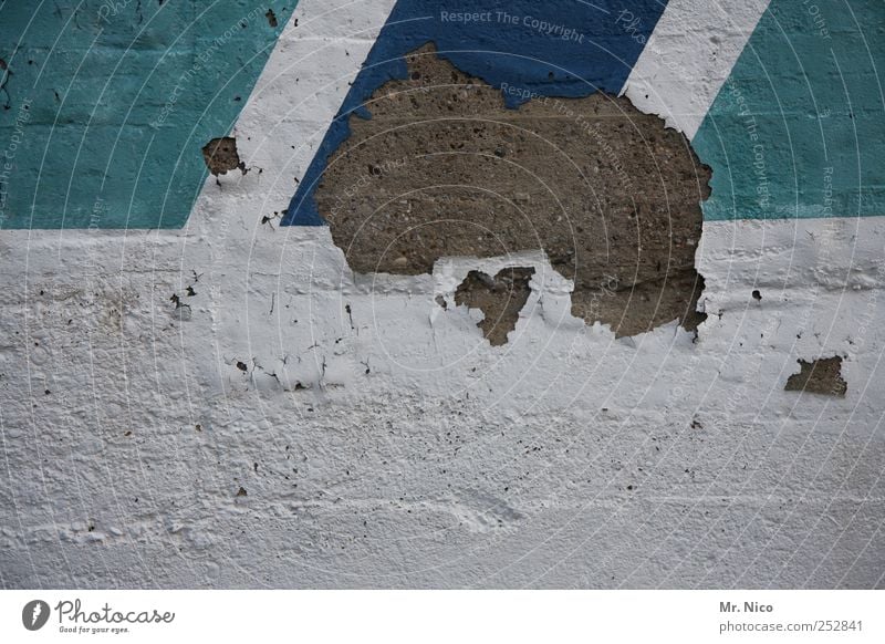 Australien Umwelt Gebäude Fassade kaputt Putz Mauer Wand Stein Beton Verfall trist Blauton verwittert Kontinente baufällig abstrakt Putzfassade Renovieren