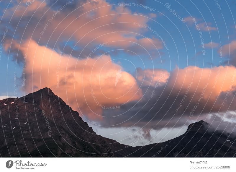 Steinig | felsiger Gipfel Berge u. Gebirge Umwelt Landschaft Himmel Wolken Wetter Schönes Wetter Felsen Alpen Stimmung Freude fleißig Ausdauer standhaft