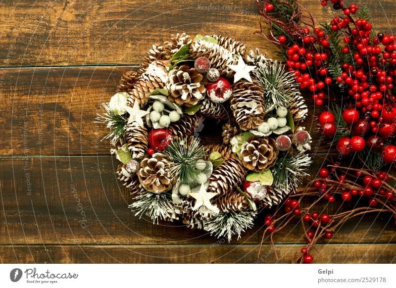 Weihnachtskranz aus natürlichen Elementen Frucht Apfel Reichtum Design Winter Schnee Dekoration & Verzierung Feste & Feiern Weihnachten & Advent Herbst Baum