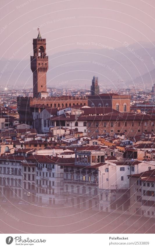 #A# Florenzer Morgen Kunst Kunstwerk Gemälde ästhetisch Italien Städtereise Turm Altstadt mediterran Farbfoto Gedeckte Farben Außenaufnahme Detailaufnahme