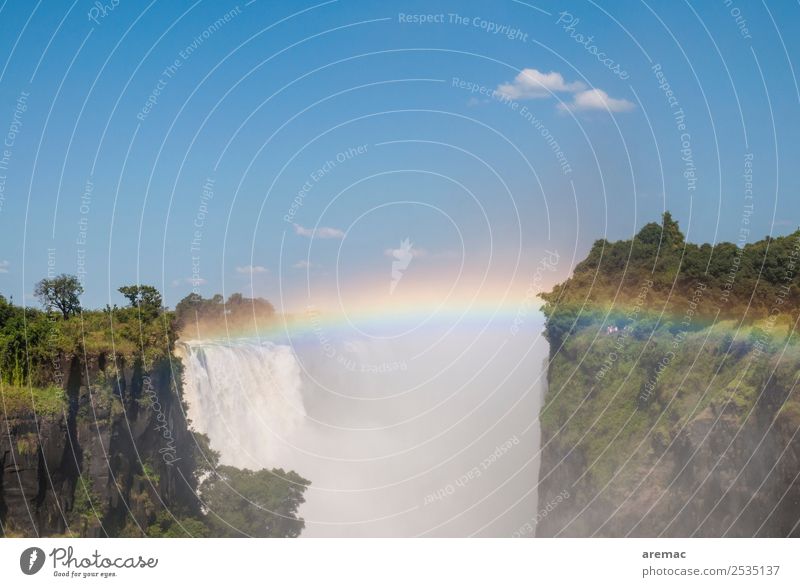 Victoria Falls Ferien & Urlaub & Reisen Sightseeing Safari Expedition Natur Landschaft Wasser Schönes Wetter Fluss Wasserfall Zimbabwe Afrika Sehenswürdigkeit
