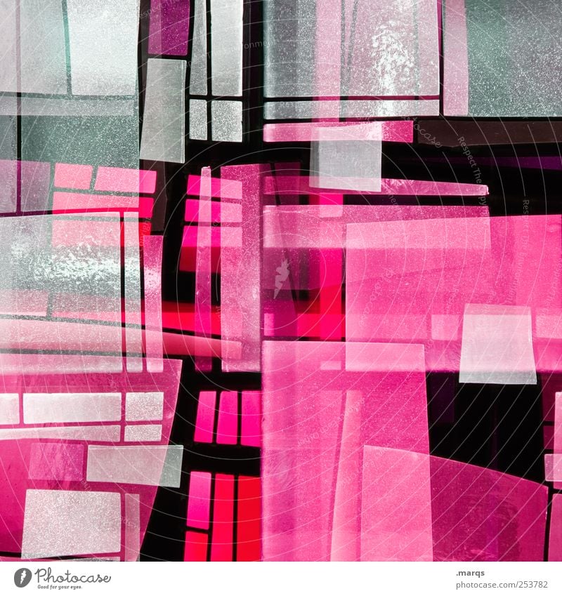 Pink Lifestyle Stil Design Kunst Glas Linie leuchten außergewöhnlich Coolness trendy einzigartig rosa chaotisch Farbe skurril Surrealismus