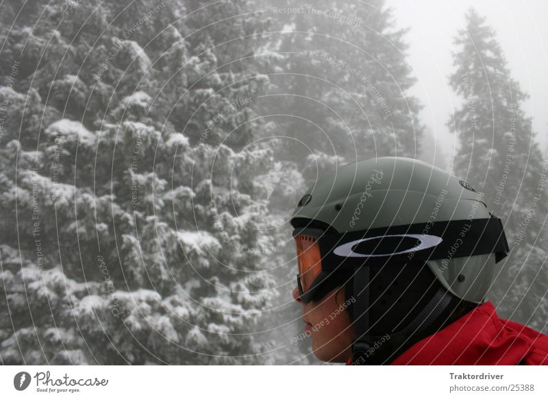 Snöben Winter Nebel Mann Schutzhelm Helm Tanne Schnee Farbfleck Sport Mensch O'Neill Snowboarder Skifahrer Schneebrille Profil 1 Skihelm Logo Gummiband