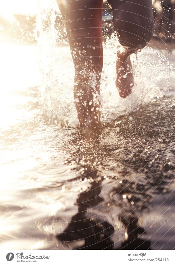 Platsch-Quatsch VI ästhetisch Wassertropfen Wasseroberfläche spritzen rennen Dynamik Frau Frauenbein Beine Außenaufnahme Leben erleben Freiheit Freizeit & Hobby