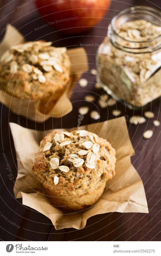 Apfel-Haferflocken-Muffin Brot Dessert Frühstück frisch Lebensmittel backen Korn Müsli gebastelt Backwaren Kuchen süß Snack Gesundheit saisonbedingt fallen