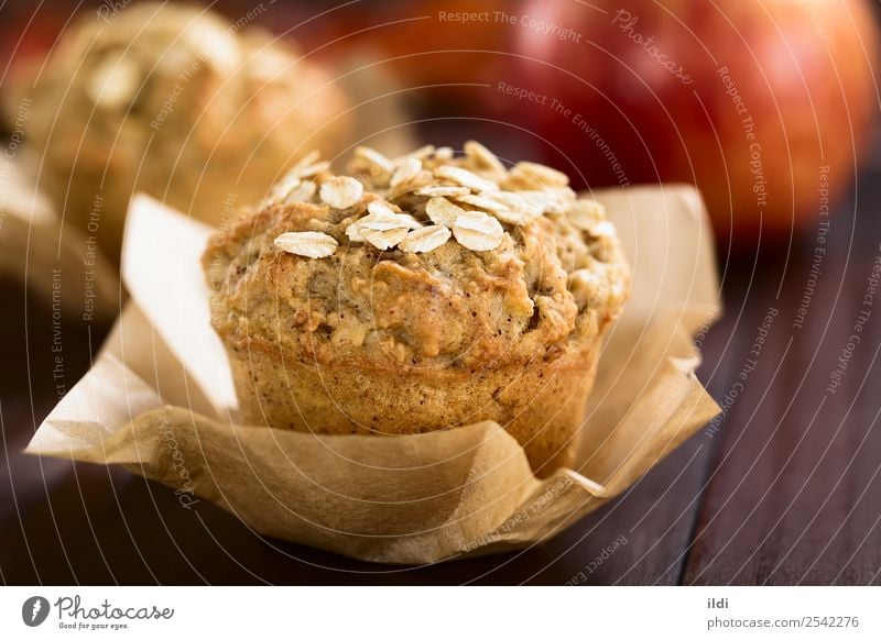 Apfel-Haferflocken-Muffin Brot Dessert Frühstück frisch Lebensmittel backen Korn Müsli gebastelt Backwaren Kuchen süß Snack Gesundheit saisonbedingt fallen