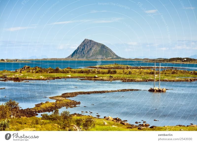 Limstrandpollen Polarmeer Europa Felsen Ferien & Urlaub & Reisen Fjord Himmel Himmel (Jenseits) Horizont Insel Landschaft maritim Meer Natur nordisch Norwegen