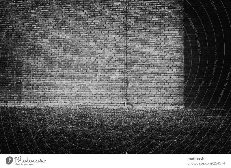 heimkehr Menschenleer Haus Gebäude Mauer Wand Blitzableiter alt schwarz weiß Häusliches Leben Gras Graswiese Wiese hausecke Ecke Schwarzweißfoto Außenaufnahme