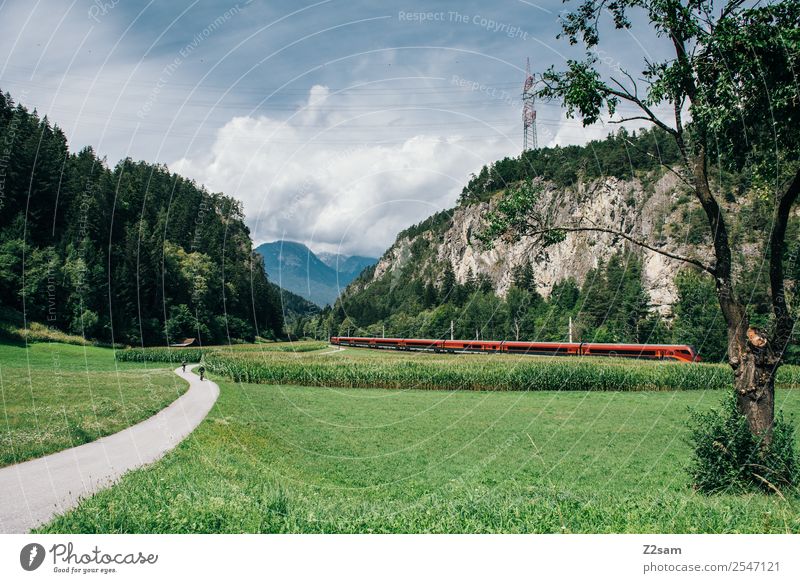 Bahnland Ferien & Urlaub & Reisen Tourismus Ausflug Berge u. Gebirge wandern Natur Landschaft Sonne Sommer Schönes Wetter Alpen Verkehrsmittel Verkehrswege