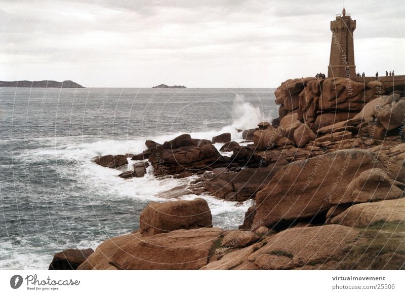 Leuchtturm Frankreich Wellen Meer Wasser Felsen