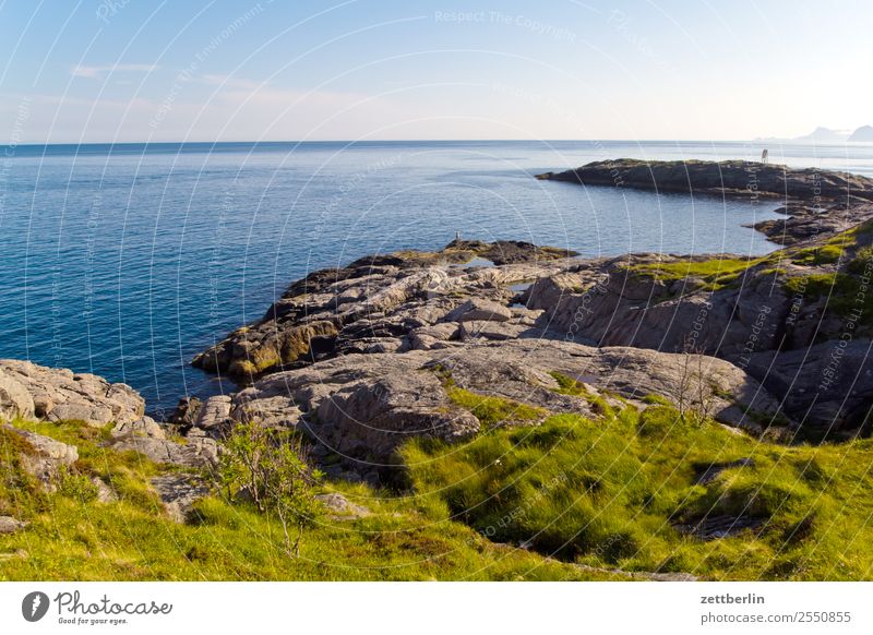 Amundsholmen Polarmeer Europa Felsen Ferien & Urlaub & Reisen Himmel Himmel (Jenseits) Horizont Insel Landschaft Lofoten maritim Meer Natur Norwegen