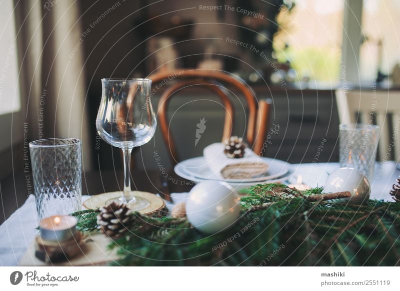 Weihnachts- und Neujahrstischdecke im skandinavischen Stil Abendessen Teller Winter Haus Dekoration & Verzierung Tisch Feste & Feiern Silvester u. Neujahr