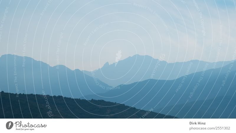 Morgendunst im Fangotal / Korsika Ferien & Urlaub & Reisen Tourismus Ausflug Ferne wandern Umwelt Natur Landschaft Himmel Horizont Klima Nebel Wald Hügel Felsen