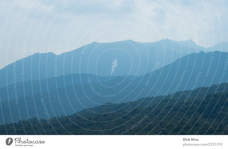 Morgendunst im Fangotal / Korsika Ferien & Urlaub & Reisen Tourismus Ausflug Ferne Umwelt Natur Landschaft Luft Himmel Horizont Hügel Berge u. Gebirge Gipfel