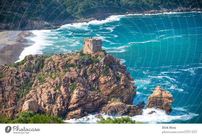Bucht von Marine de Porto auf Korsika Ferien & Urlaub & Reisen Tourismus Ausflug Ferne Sightseeing Sommerurlaub Strand Meer Wellen Umwelt Natur Landschaft