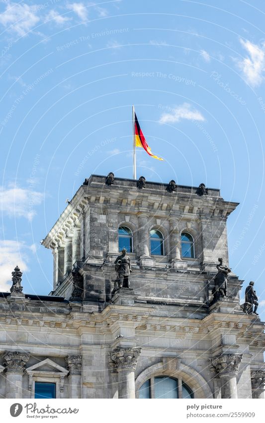 Reichstag Berlin Ferien & Urlaub & Reisen Tourismus Ausflug Sightseeing Städtereise Sommerurlaub Himmel Wolken Sonnenlicht Wetter Schönes Wetter Hauptstadt
