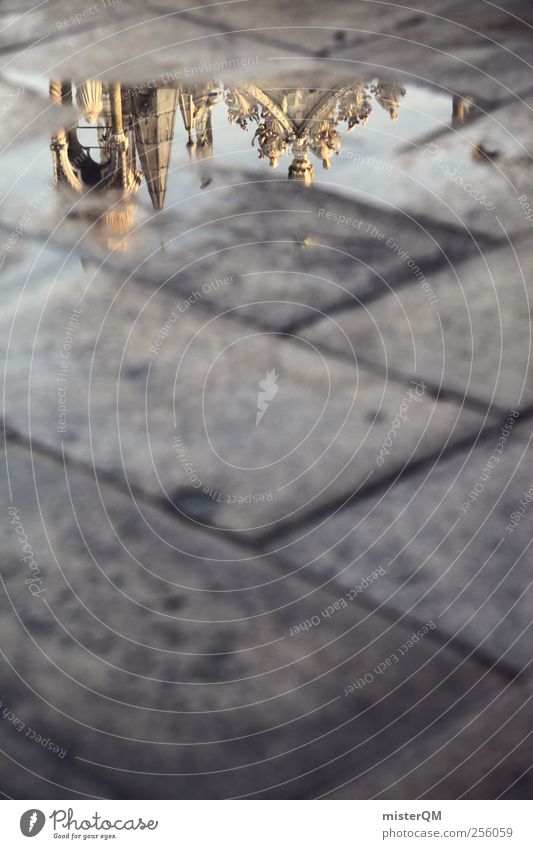 Markusplatz I Kunst Skulptur ästhetisch Pfütze Reflexion & Spiegelung Venedig San Marco Basilica Perspektive oben unten Boden Pflastersteine Sandstein Kultur