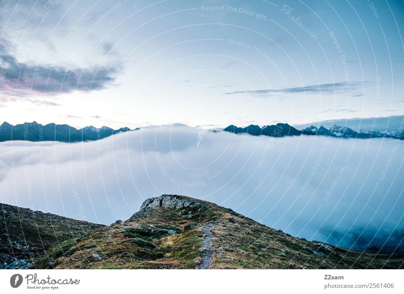 Blick Richtung Kaunertal Umwelt Natur Landschaft Himmel Wolken Sommer Nebel Alpen Berge u. Gebirge Gipfel gigantisch Unendlichkeit Abenteuer Einsamkeit